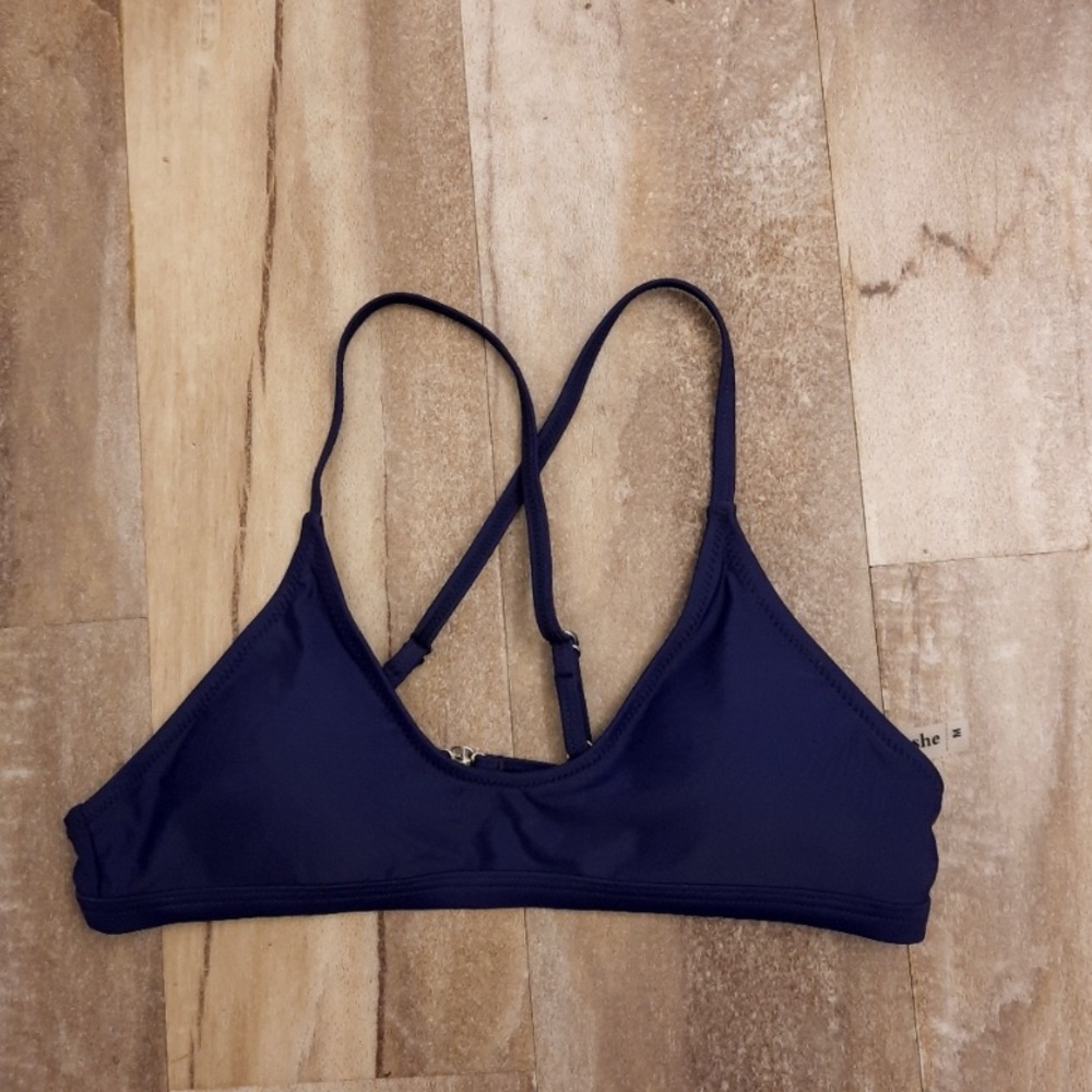 Cupshe Navy Crossback bikini top